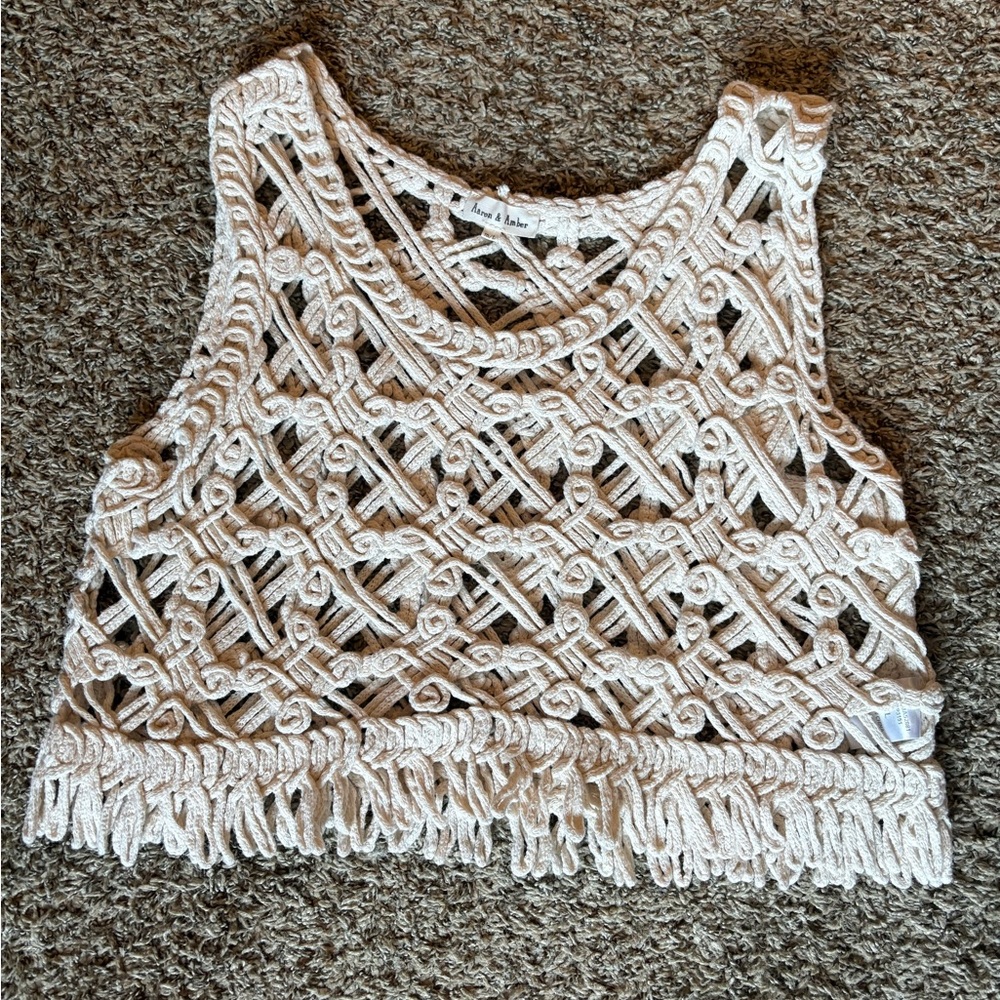 Chic Cream Crochet Crop Top